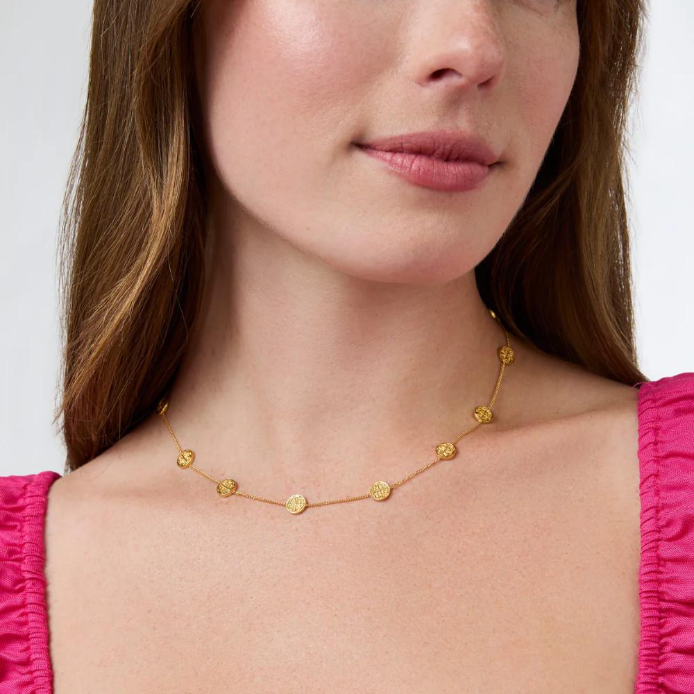 Julie Vos Delicate Gold Coin Valencia Station Necklace