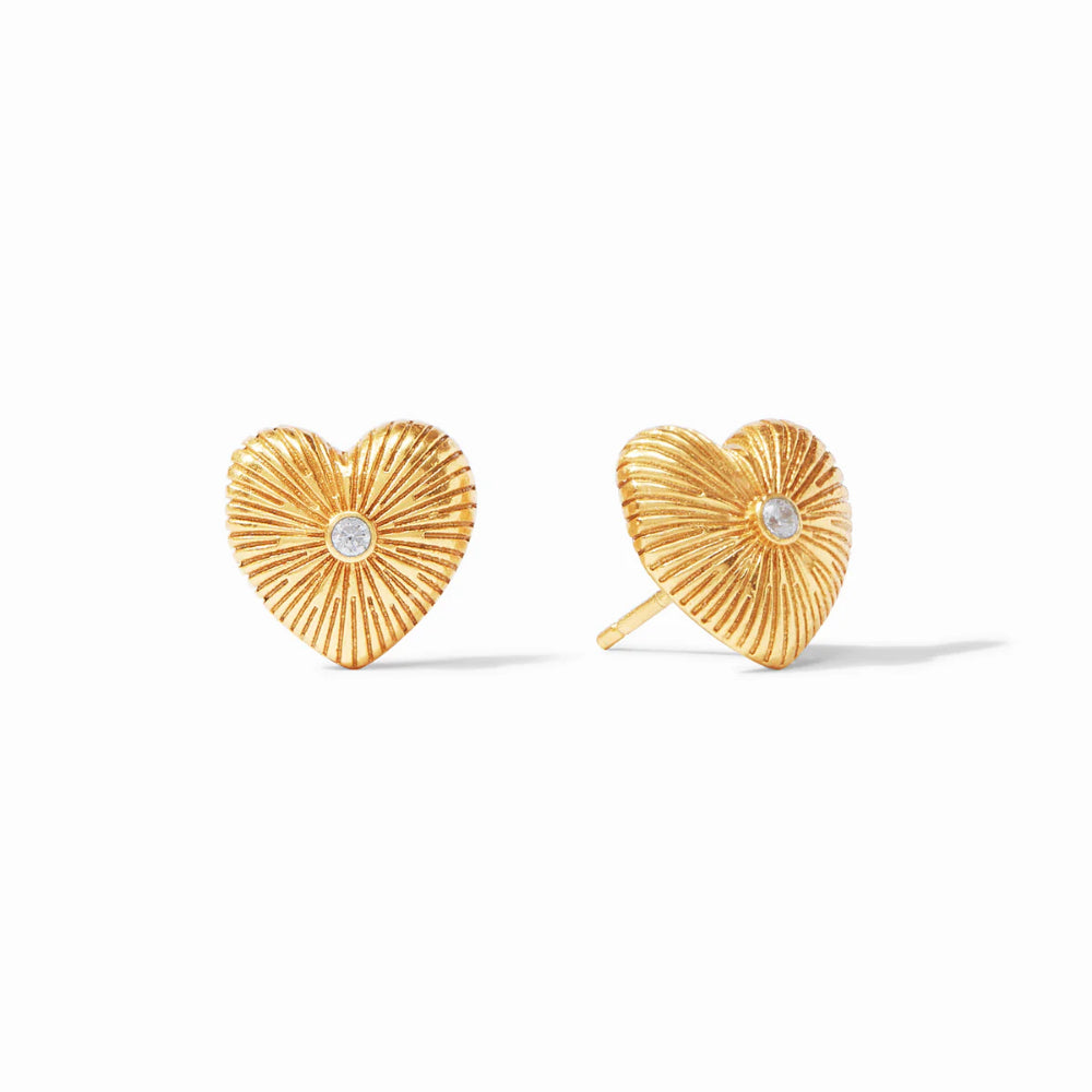 Julie Vos Esme Cubic Zirconia Heart Stud Earrings - A Classic Jewelry Piece