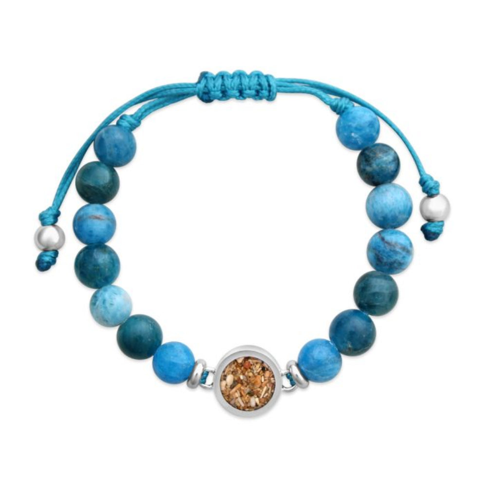 Adjustable Round Apatite Beaded Dune Bracelet