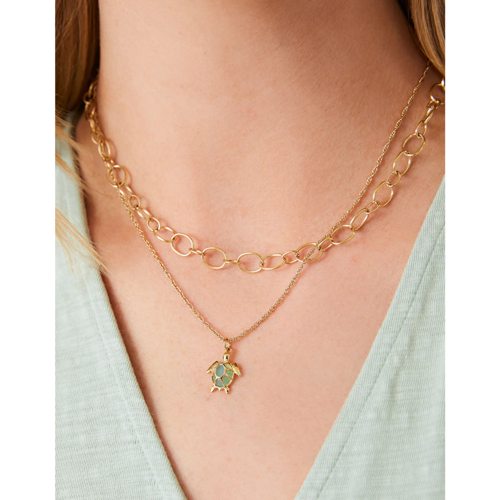 Timeless 14kt Gold Plated Spartina Daufuskie Island Necklace with Custom Oval Links