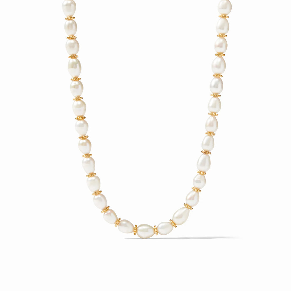 Julie Vos Exquisite Marbella Style Pearl and Rondel Necklace for a Seaside Vibe