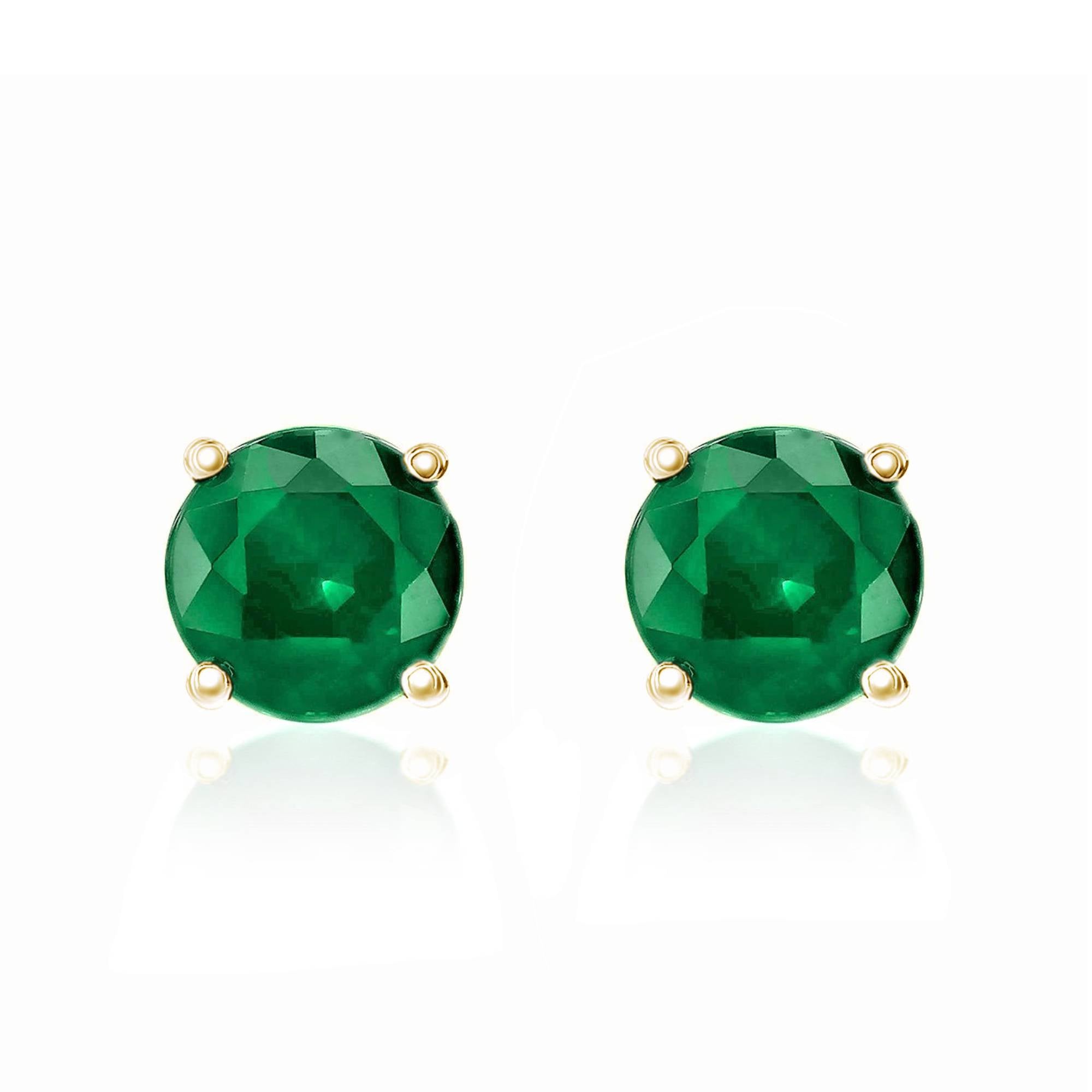 Exquisite 18k Gold Emerald Stud Earrings by Smyth Jewelers - A Stunning Jewelry Piece