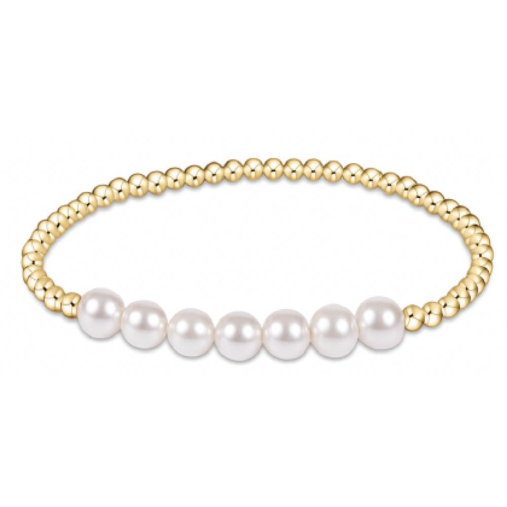 Enchanting 6.25-inch Pearl Classic Beaded Bliss Bracelet - 3mm/6mm Gemstone