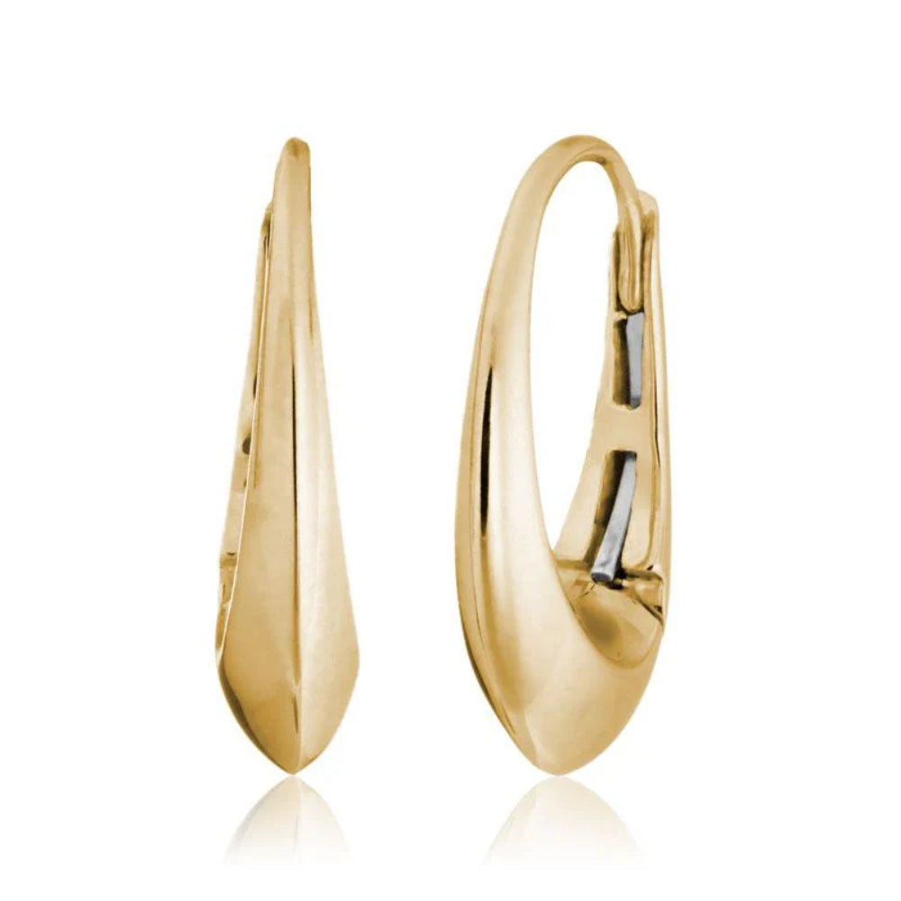 14k Yellow Gold Elegant Endless Hoop Earrings with a 19x9mm Size