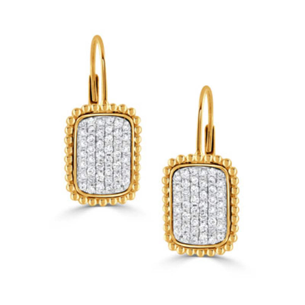 Exquisite 18k Gold Cluster Drop Earrings with 0.51 cts Diamonds