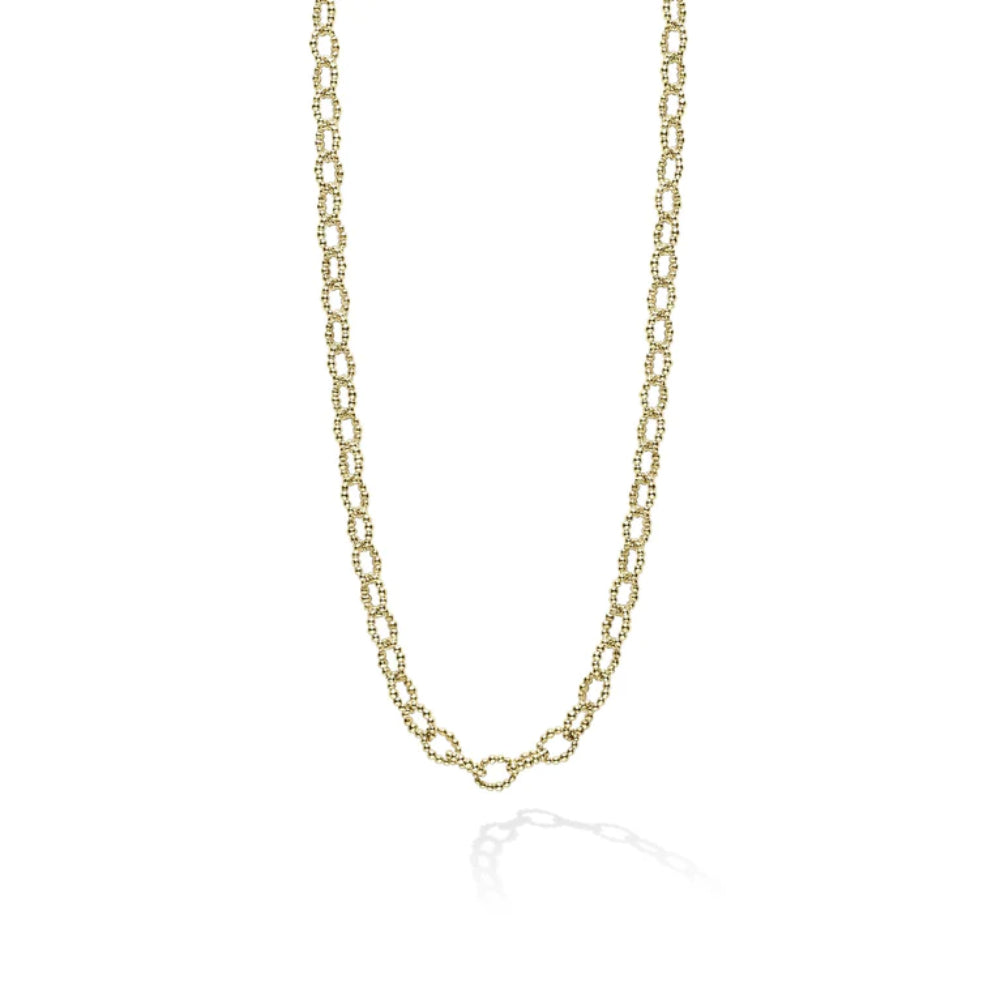Lagos 18k Gold Signature Caviar Petite Link Everyday Necklace