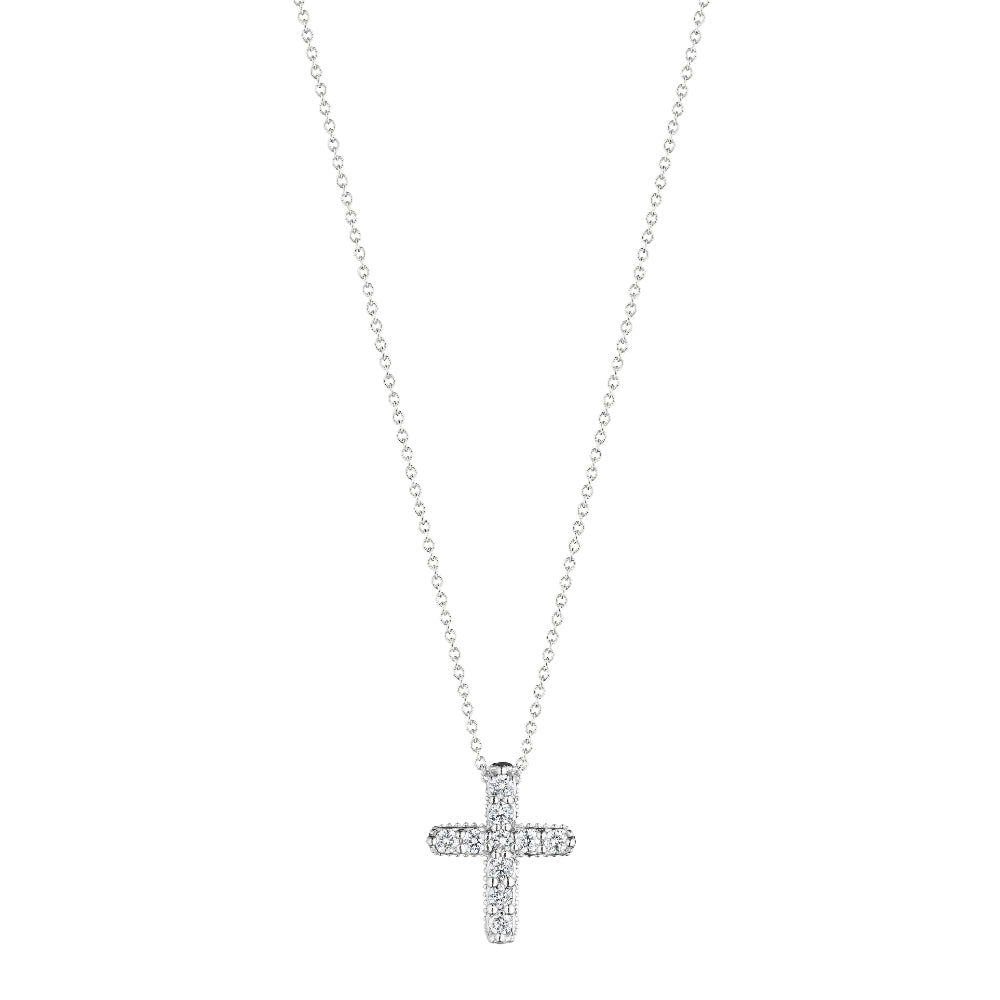Verragio 18k Gold Medium-sized Diamond-encrusted Cross Pendant for Jewelry Lovers