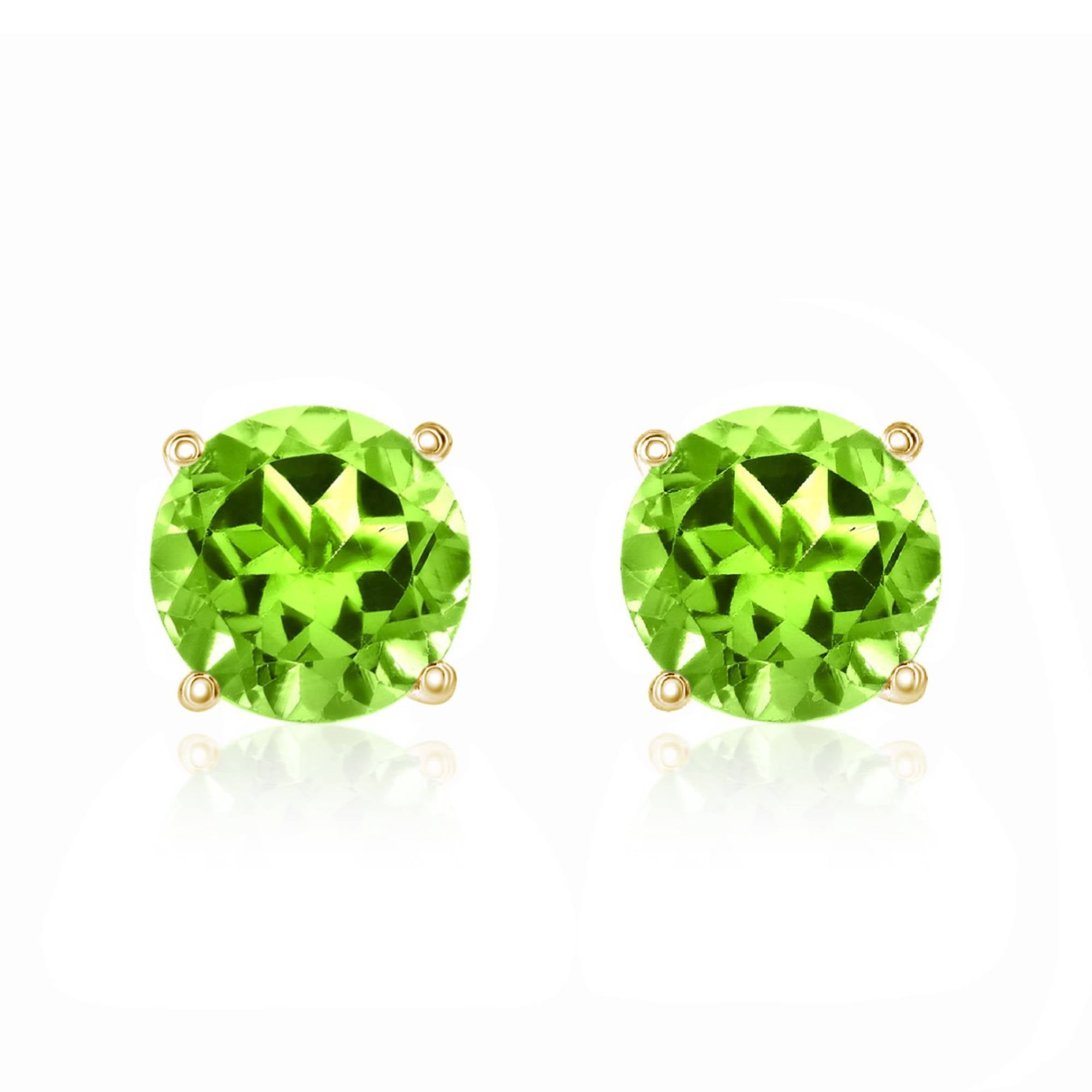 14k Gold Peridot Stud Earrings from Smyth Jewelers - 7mm Size