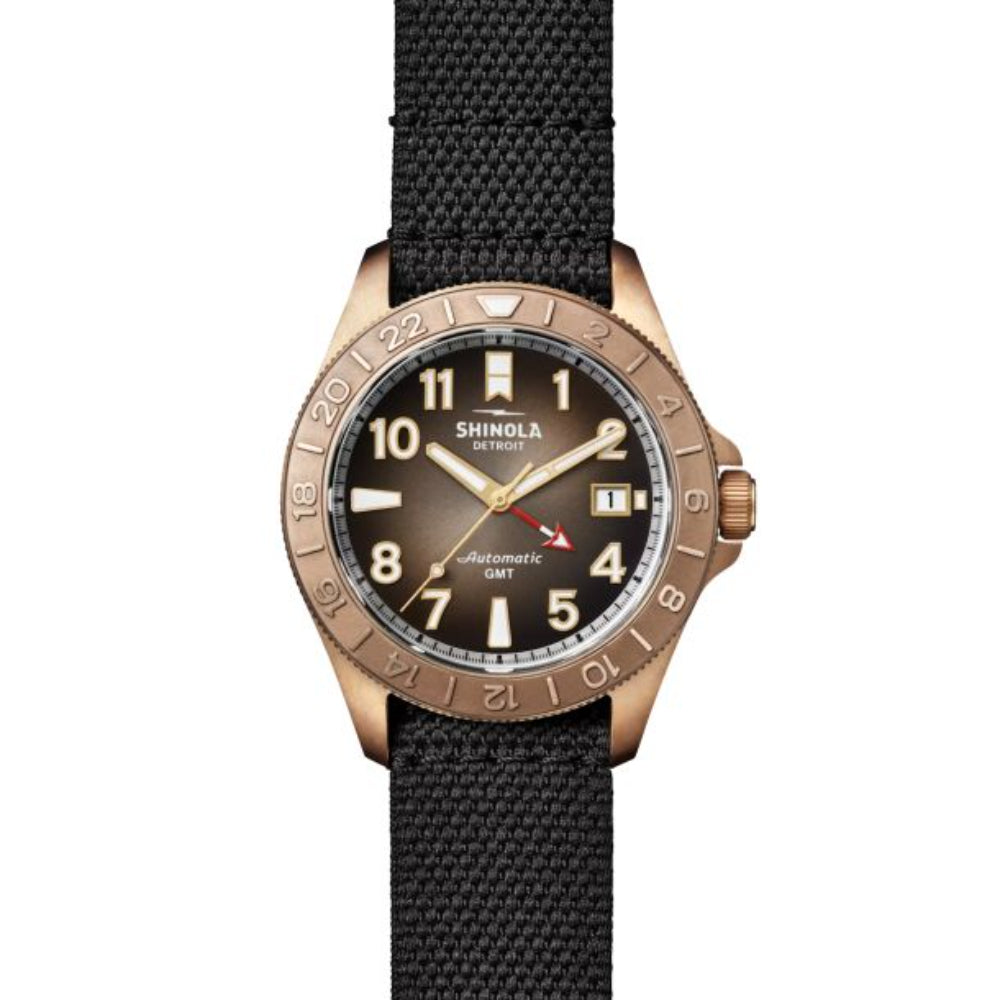 Shinola 40mm Automatic Bronze Monster GMT Watch Gift Set