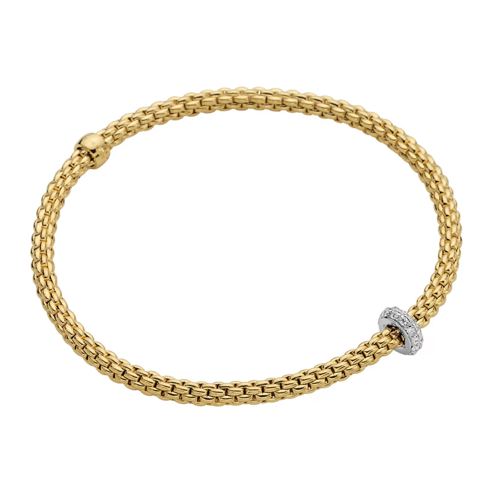 Fope Prima 18k Gold Flexible Diamond Bracelet in Small & Medium Sizes