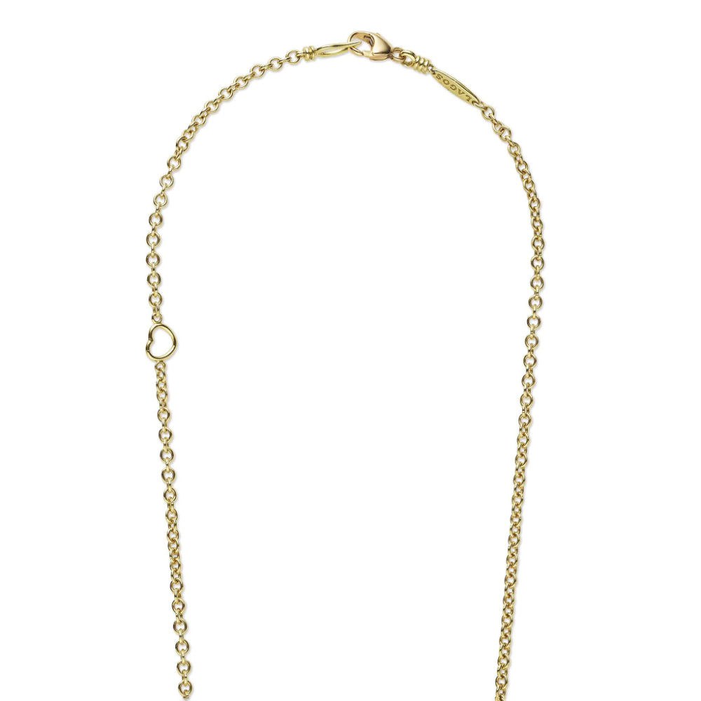 18k Gold Lagos Luna Pearl & Diamond Fleur Pendant Necklace