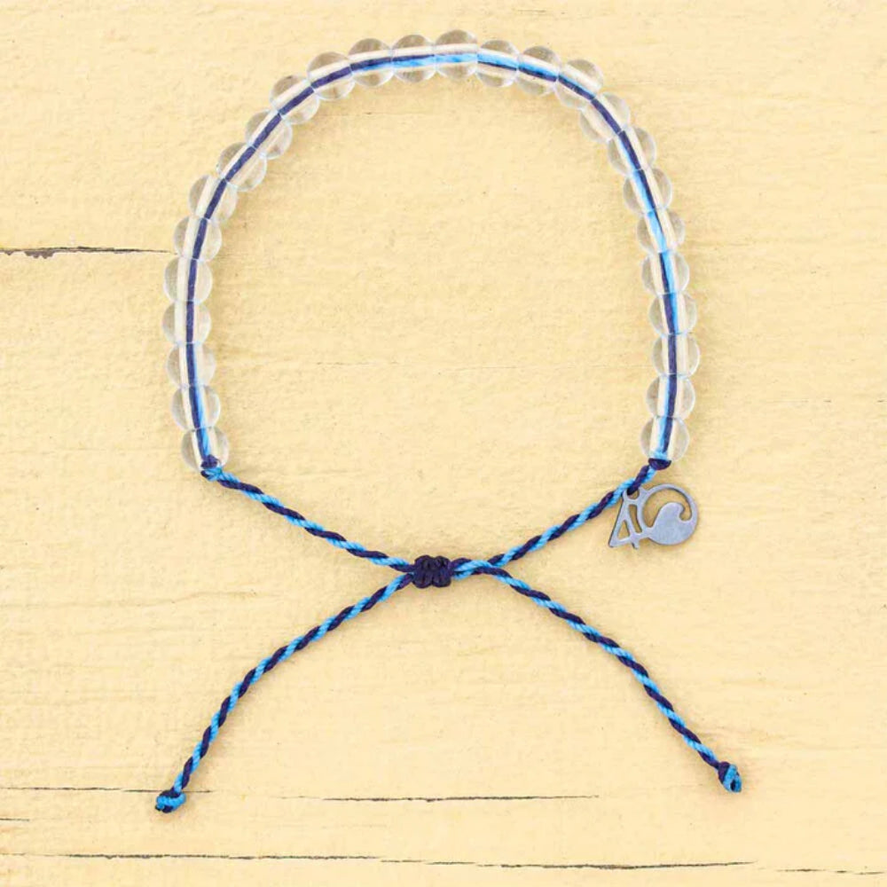 4Ocean Light Blue & Purple Beaded Whale Bracelet for Ocean Conservation