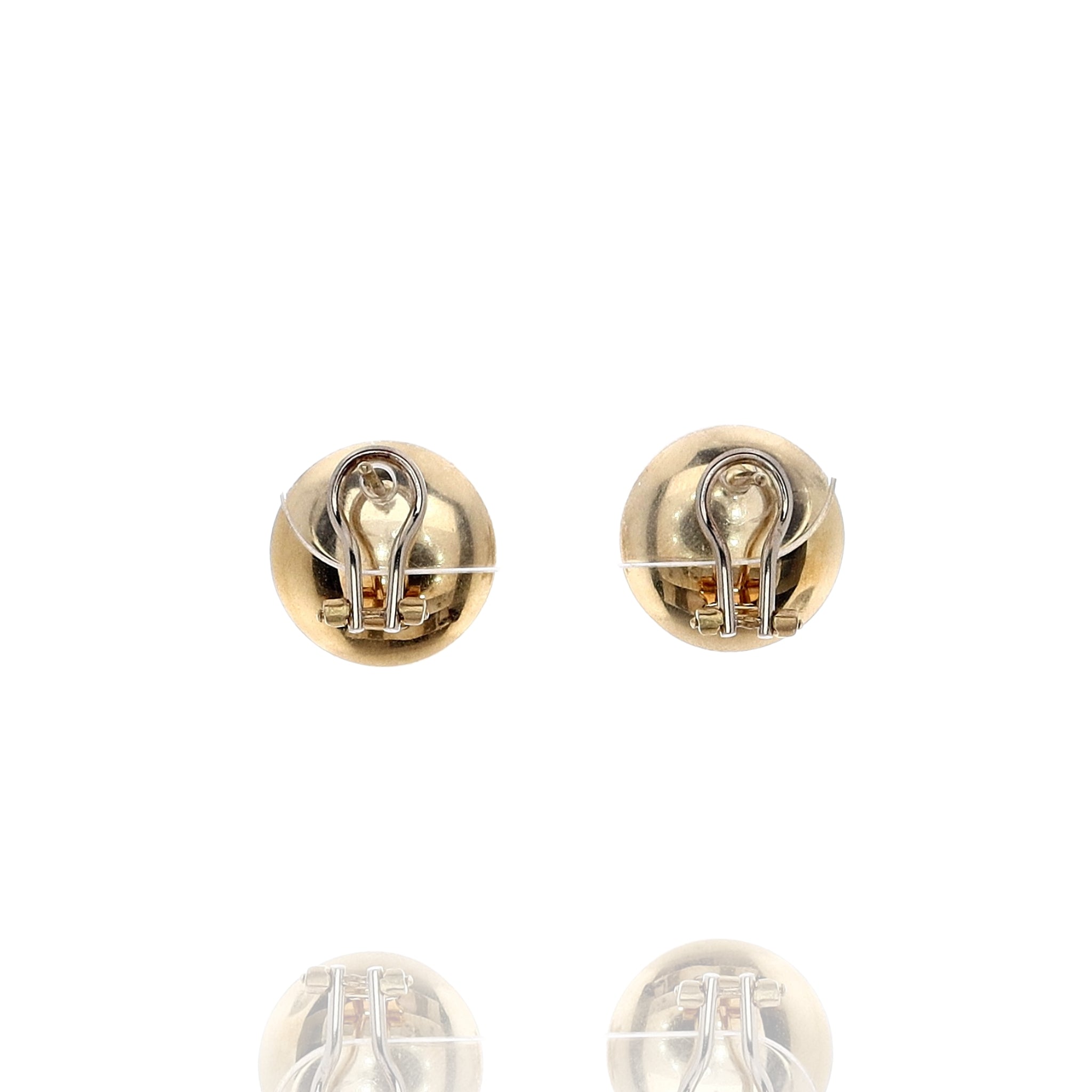 Exquisite 18k Yellow Gold Round Rosebud Pierced or Clip - On Earrings