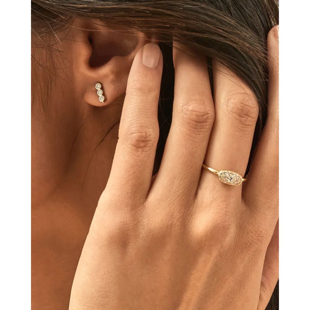 Kendra Scott's Stunning White Crystal 14k Yellow Gold Over Brass Grayson Band Ring