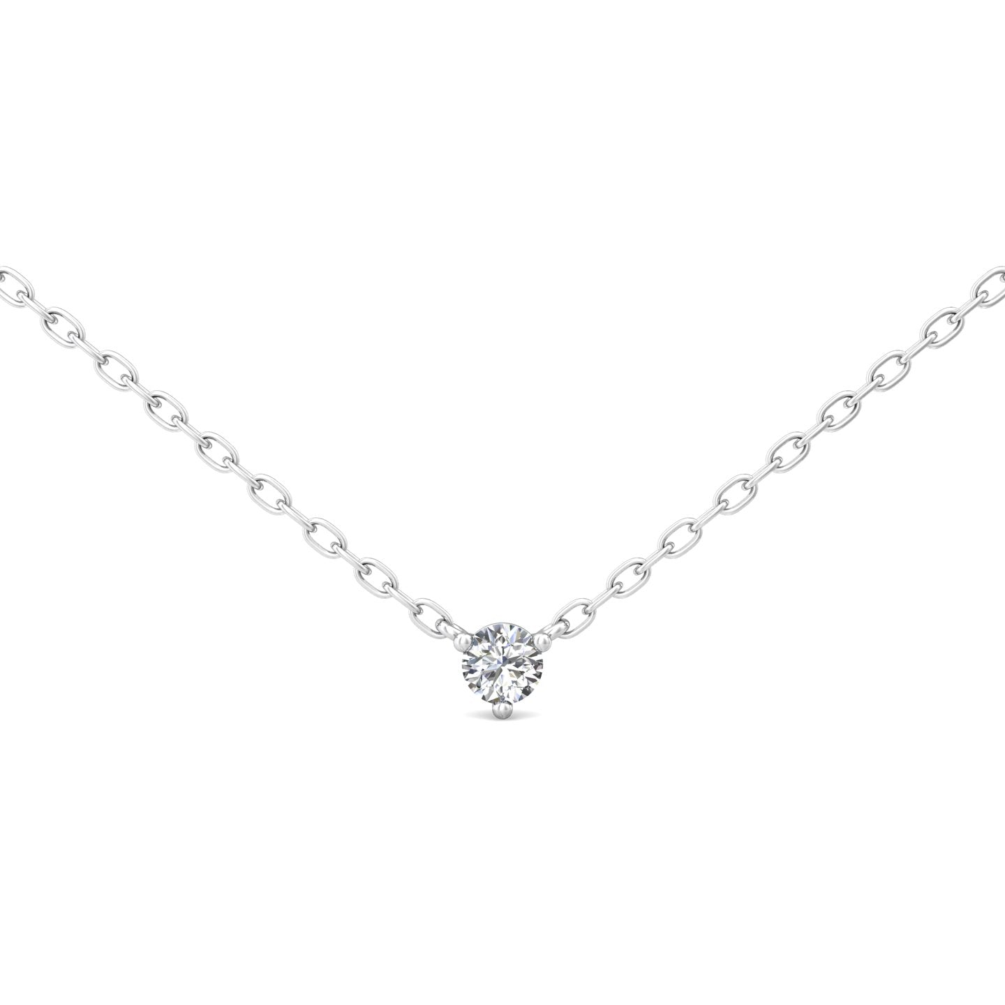 Smyth Diamond Classics Exquisite 14k Gold Single Round Diamond Solitaire Necklace Pendant