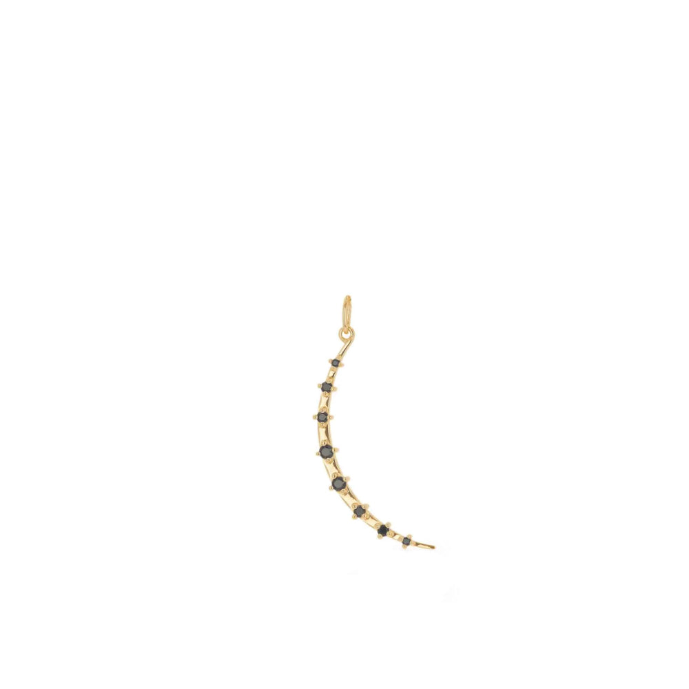 Rachel Reid's Exquisite Black Spinel Crescent Moon Charm Jewelry Piece