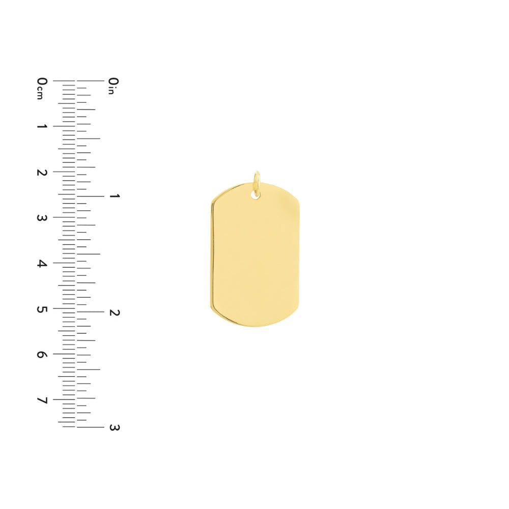 Large 14k Gold Engravable Pendant for Dog Tags - A Customizable Jewelry Piece