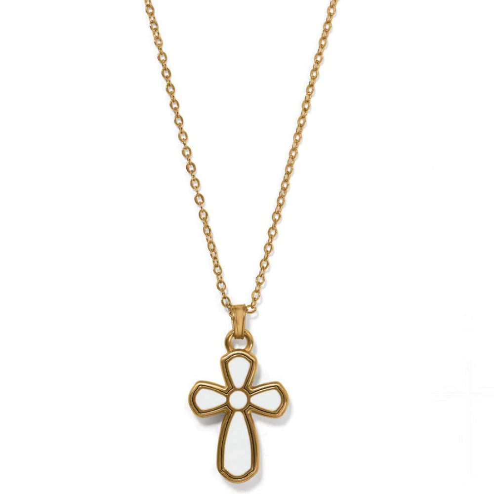 Brighton Majestic and Imperial Style Reversible Cross Gold Plated Necklace for Fashion Lovers