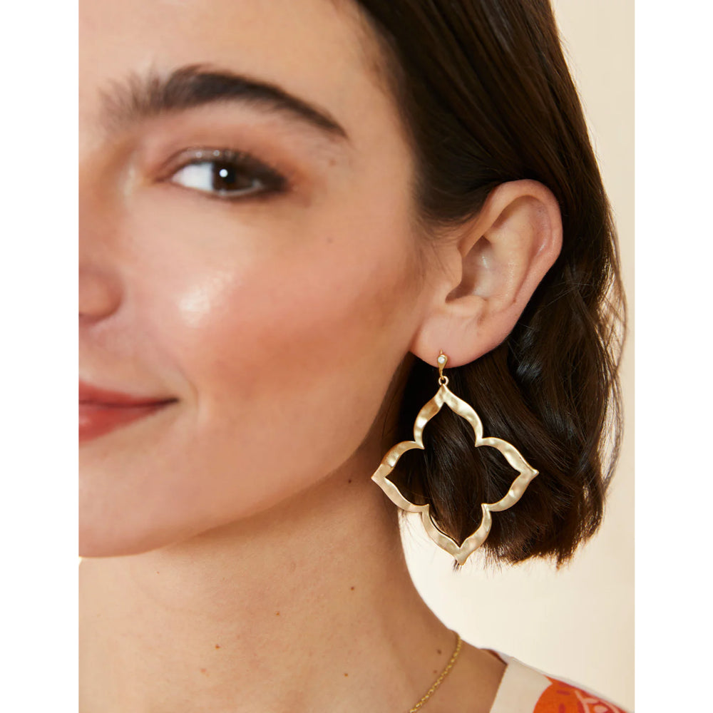 Exquisite 18kt Matte Gold Plated Spartina Richmond Hill Drop Earrings