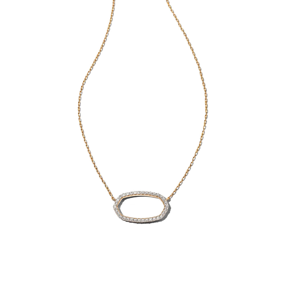 Kendra Scott Elisa 14k Gold Open Frame Pendant Necklace with White Diamonds - A Timeless Jewelry Piece