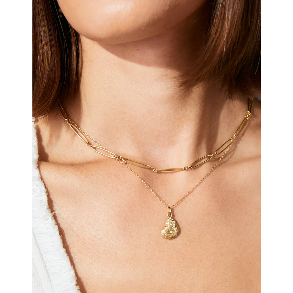 18-Inch Dainty 14kt Gold Plated Bonaventure Paperclip Necklace