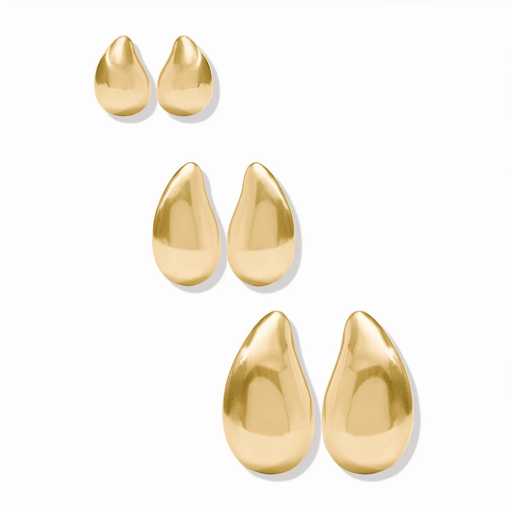 Julie Vos 24K Gold Plated Wave Earrings in Three Sizes