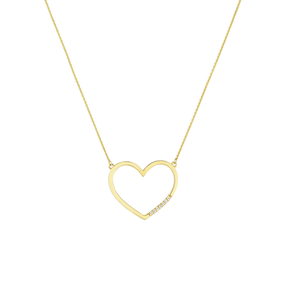 Exquisite 14k Gold Open Heart Design Pendant Necklace for Jewelry Lovers