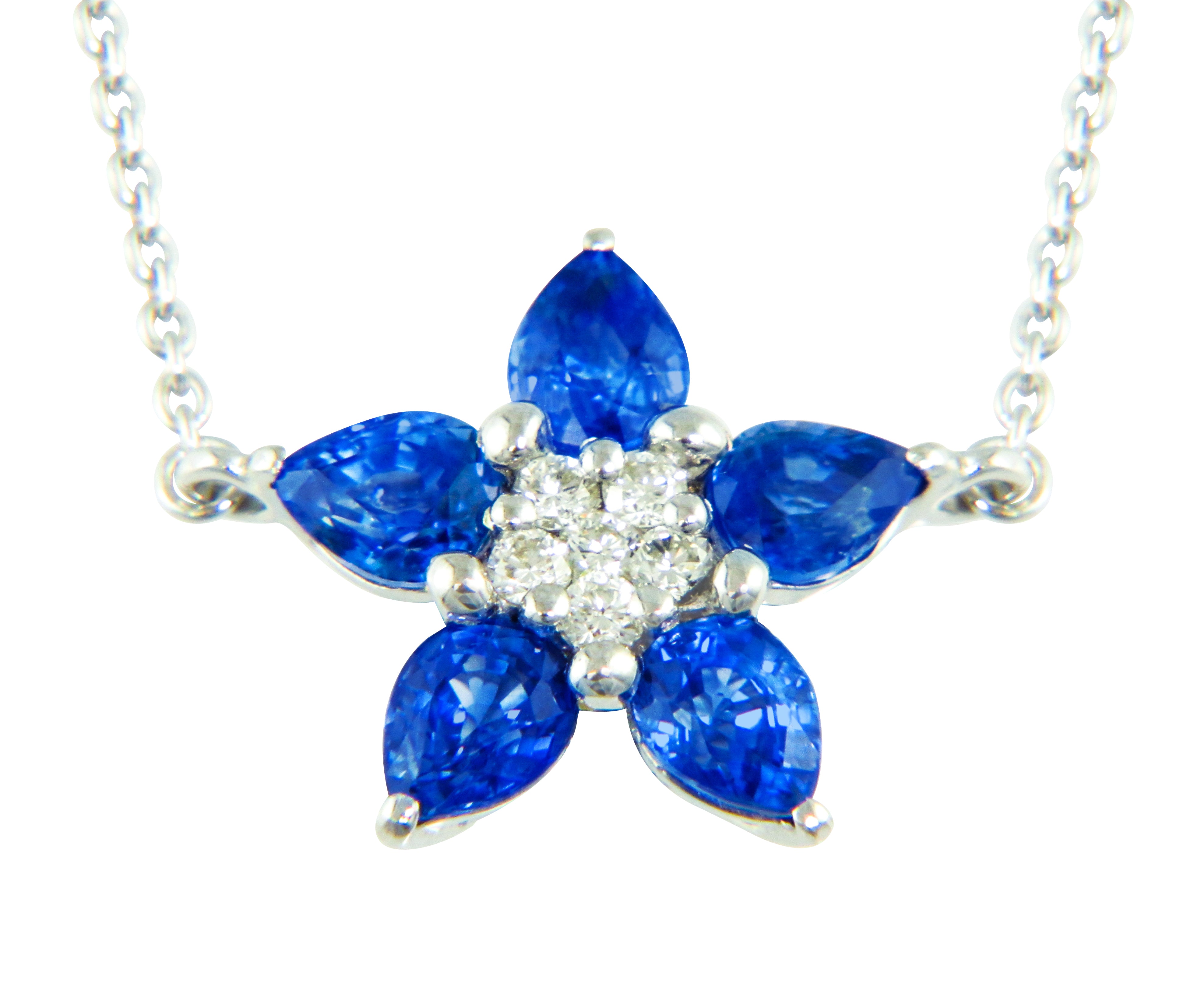 Bellarri 14k Gold Diamond and Sapphire Women's Pendant Necklace for Elegant Wear