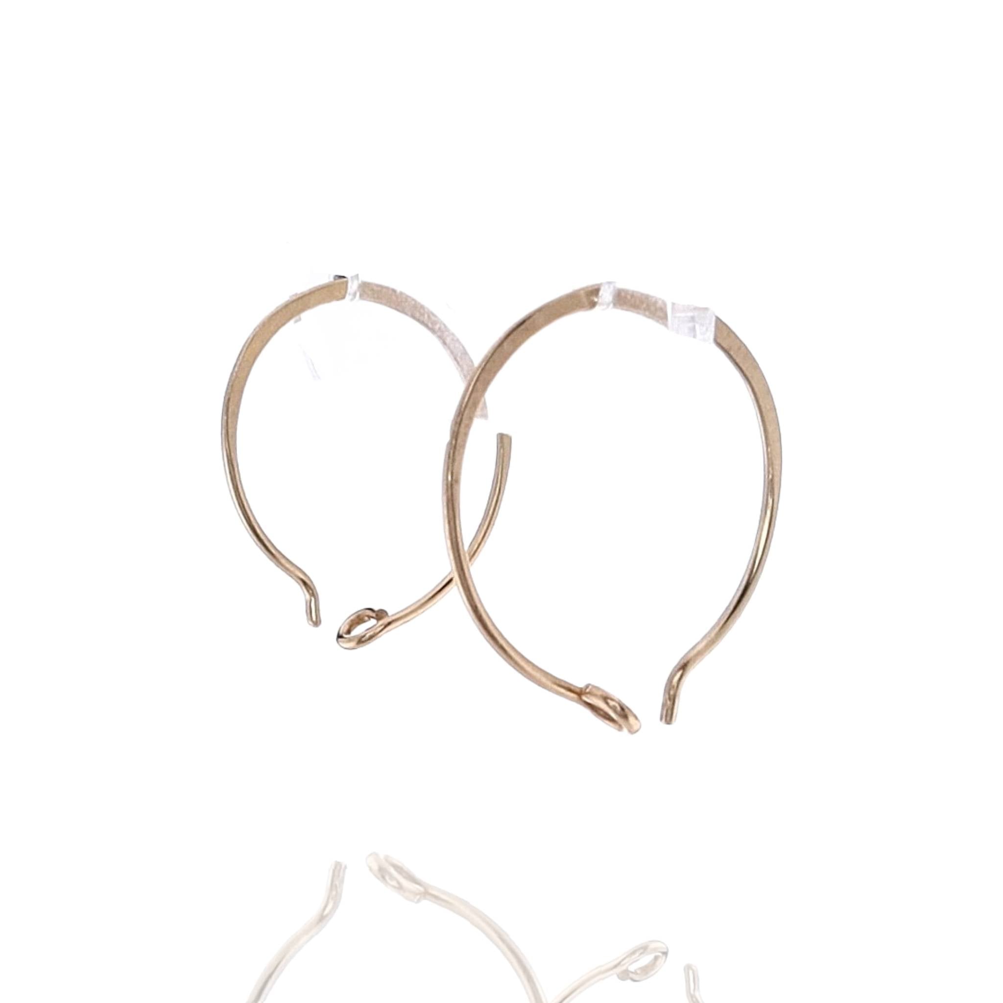 14k Yellow Gold Delicate Thin Wire Hook Closure Hoop Earrings
