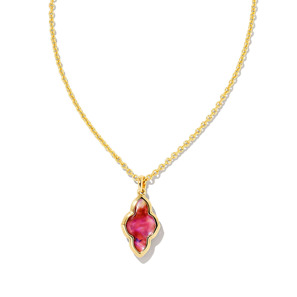 Kendra Scott Abbie Gold-Framed Short Pendant Necklace for Women's Fashion Jewelry Collection