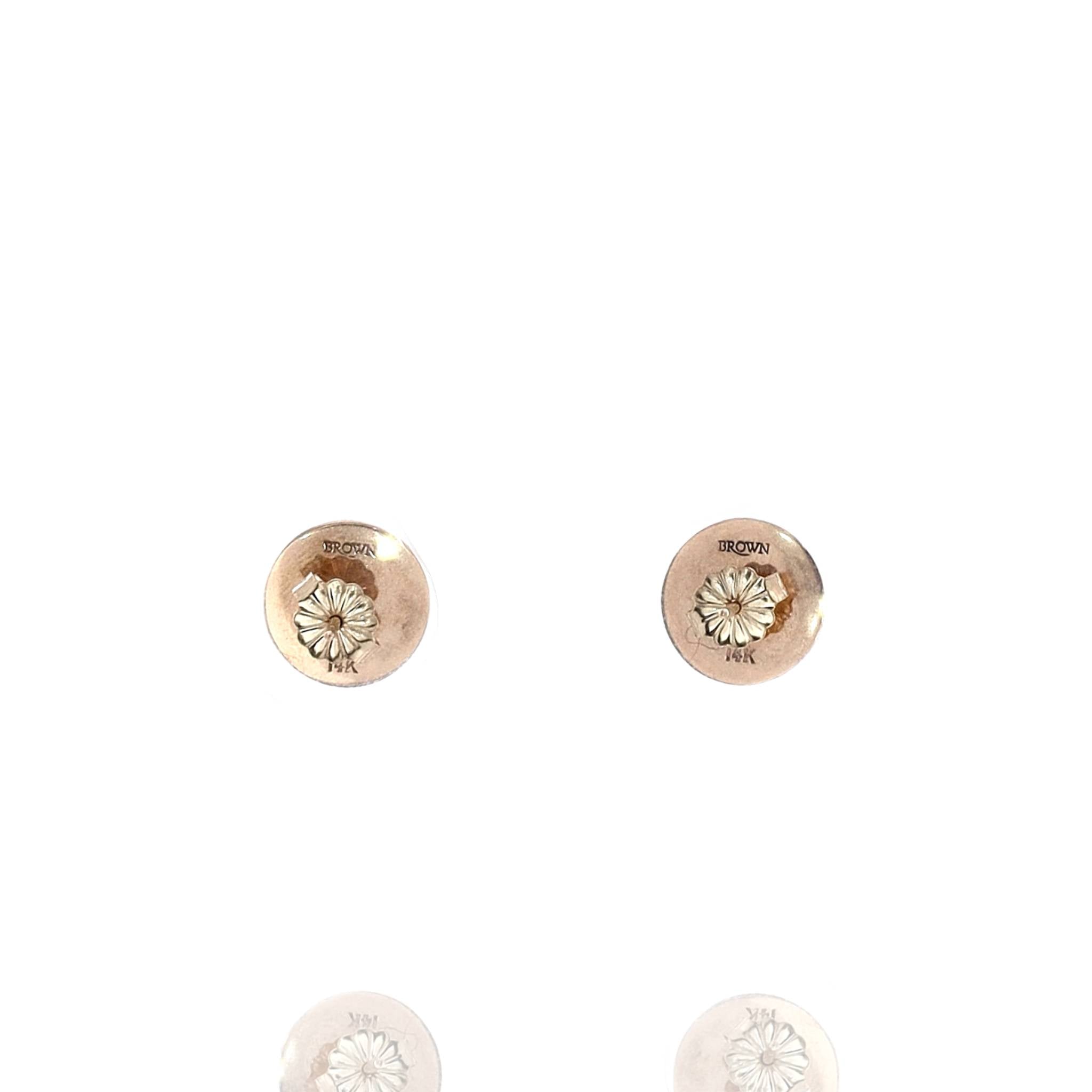 Exquisite Estate 14k Yellow Gold Bezel-Set Round Cabochon Amethyst Earrings for Jewelry Lovers