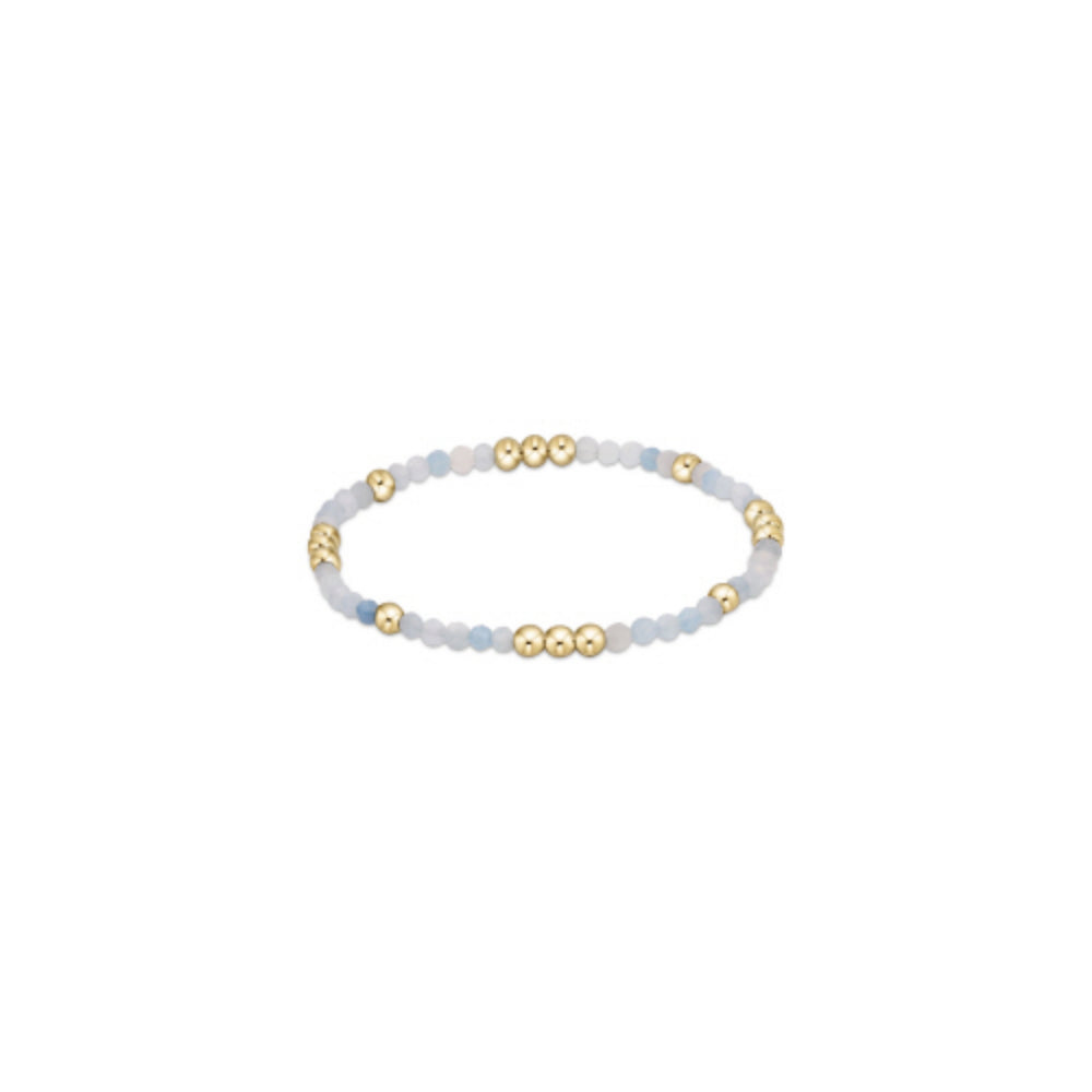 enewton 6.25-inch Aquamarine 3mm Gemstone Bead Bracelet with 14kt Gold-filled Beads