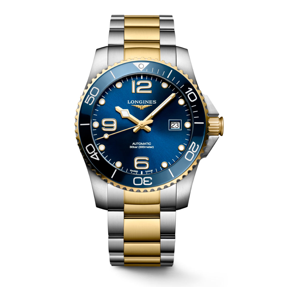 Longines HydroConquest 41mm Automatic Stainless Steel and Yellow PVD Coated Two-Tone Men's and Women's Sports Watch