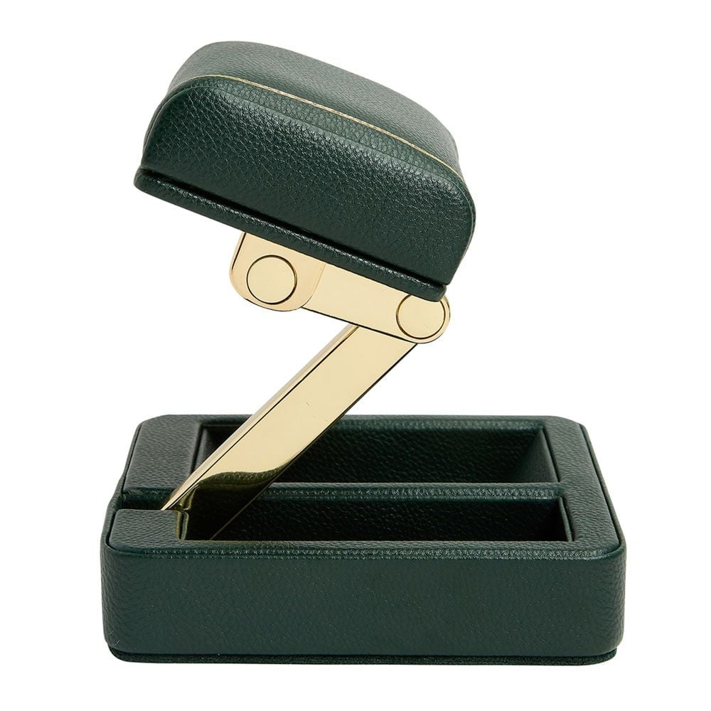 Green British Racing Style Single Travel Watch Stand by Wolf Designs for Watch Display