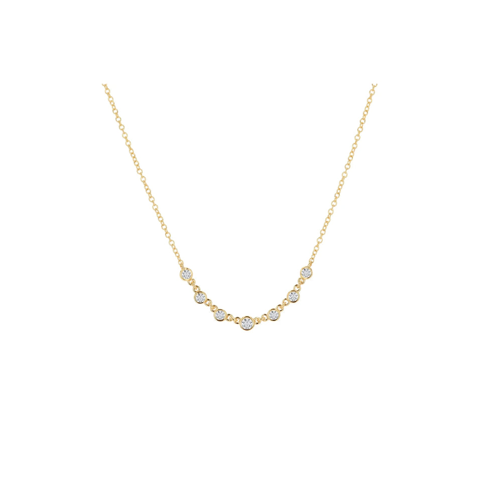14k Yellow Gold Diamond Bezel Adjustable Layering Necklace by Rachel Reid