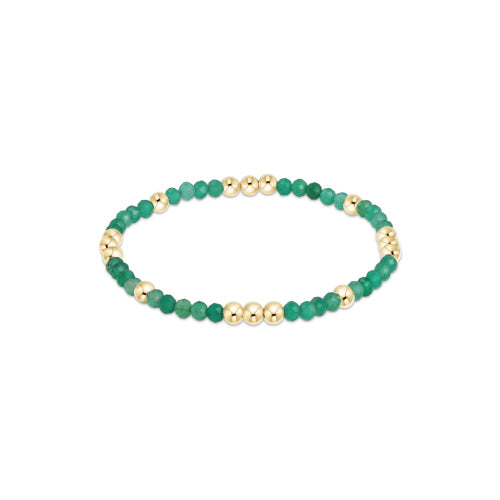 Enewton 6.25-Inch Green Onyx 3mm Gemstone Bead Bracelet with 14kt Gold-Filled Beads
