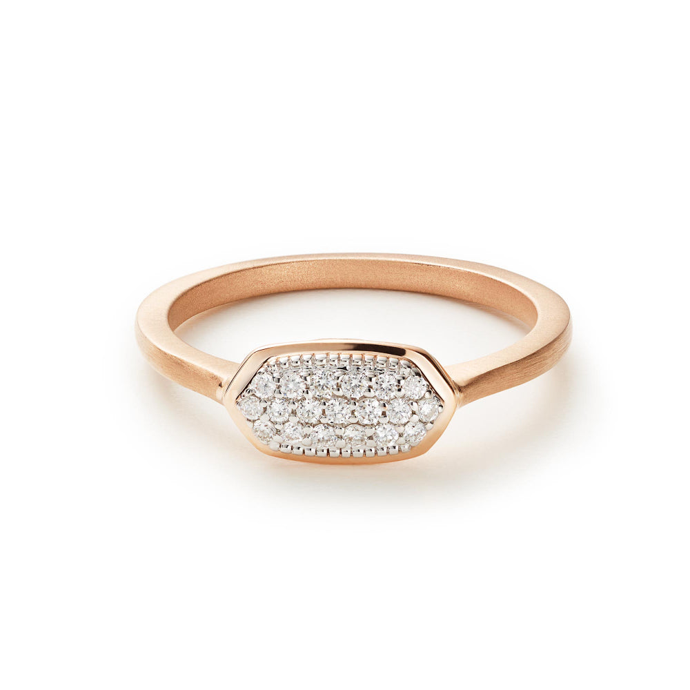 Kendra Scott's Stunning 14k Rose Gold Isa Ring with Pave White Diamonds