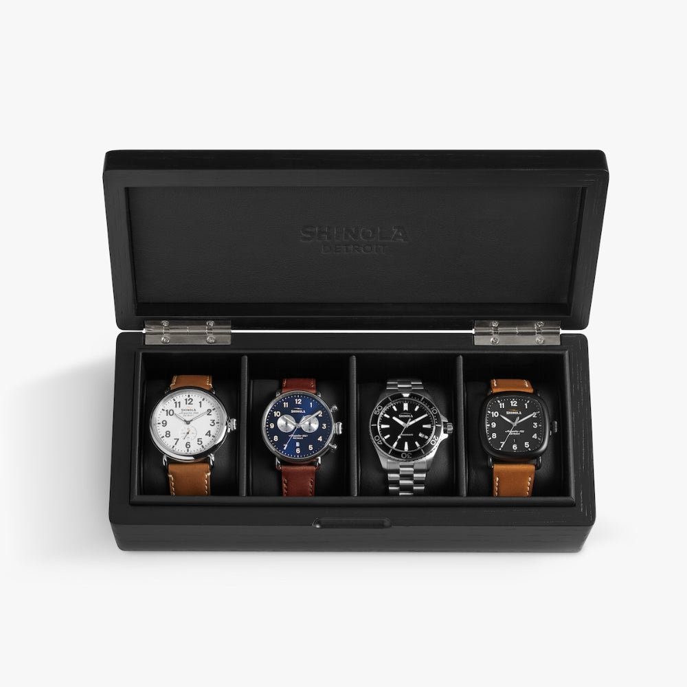 Shinola Premium Black Wooden Watch Collectors Storage Box