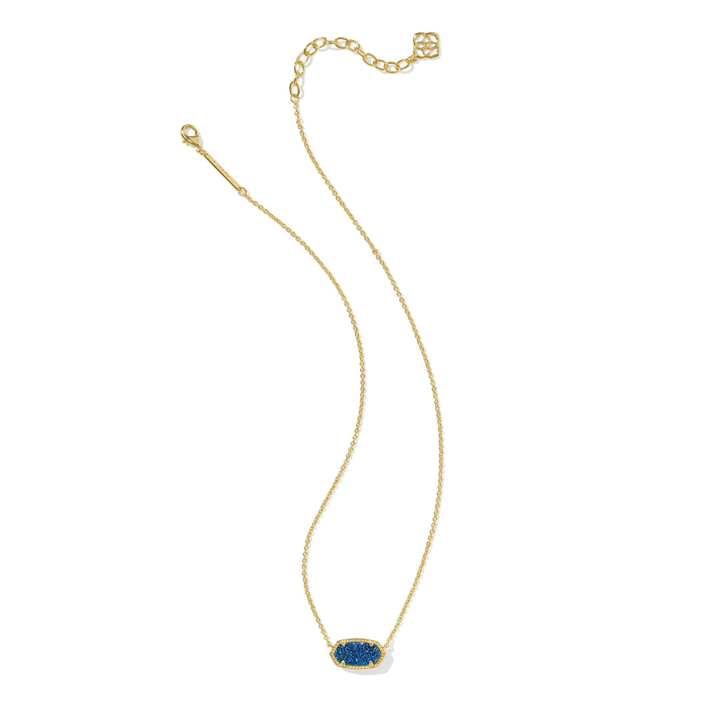 Kendra Scott Elisa Gold Short Pendant Necklace Featuring Drusy Stone - A Versatile Jewelry Piece