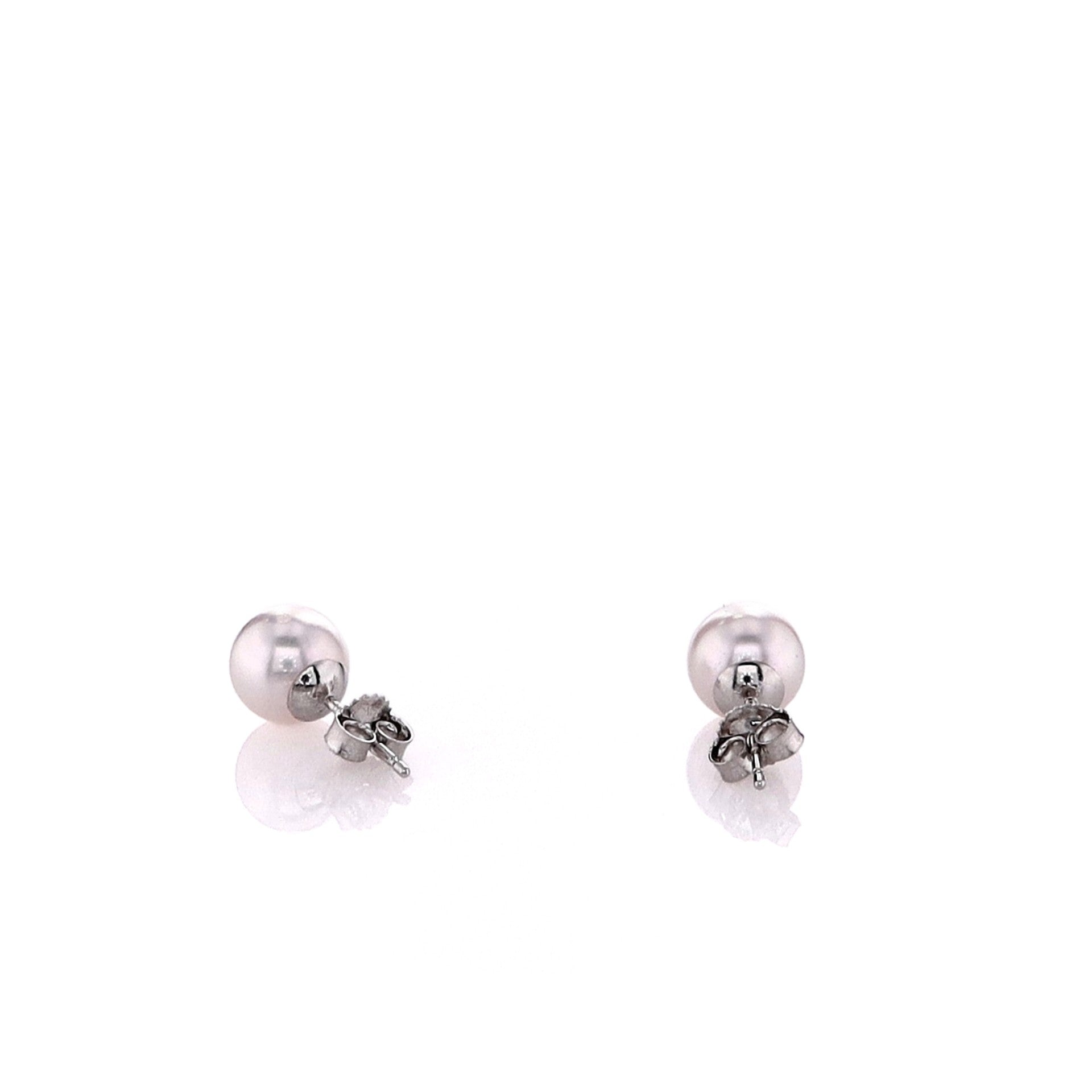 14k Gold Pearl Stud Earrings by Smyth Jewelers - 7mm White Cultured Pearls