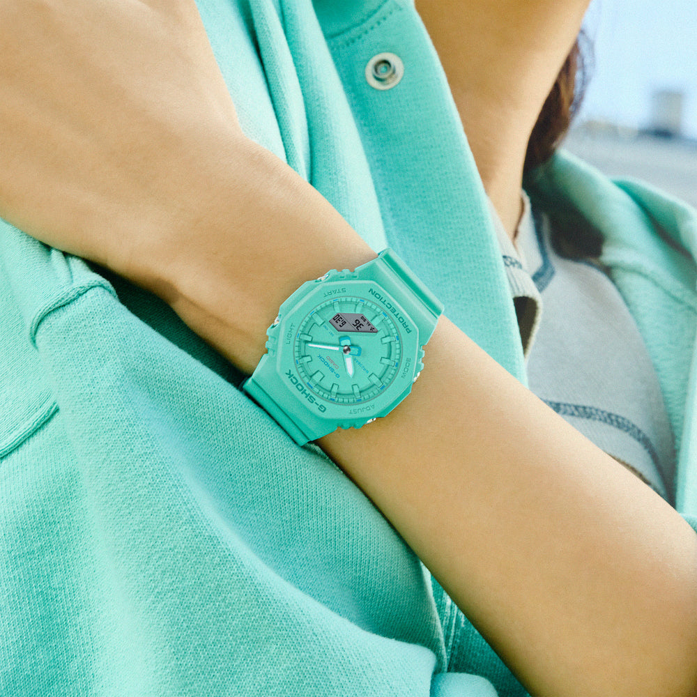 Casio G-Shock Ladies Analog - Digital Watch in Stunning Teal Blue Color (Model GMAP2100 - 2A)