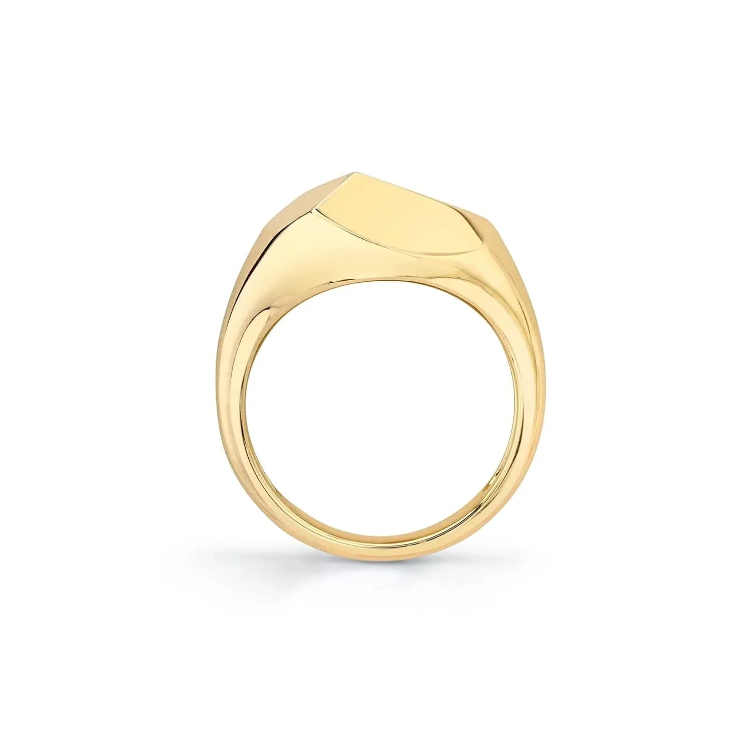 Michael M 14K Yellow Gold Geometric Signet Ring, Size 6.5 for Everyday Wear
