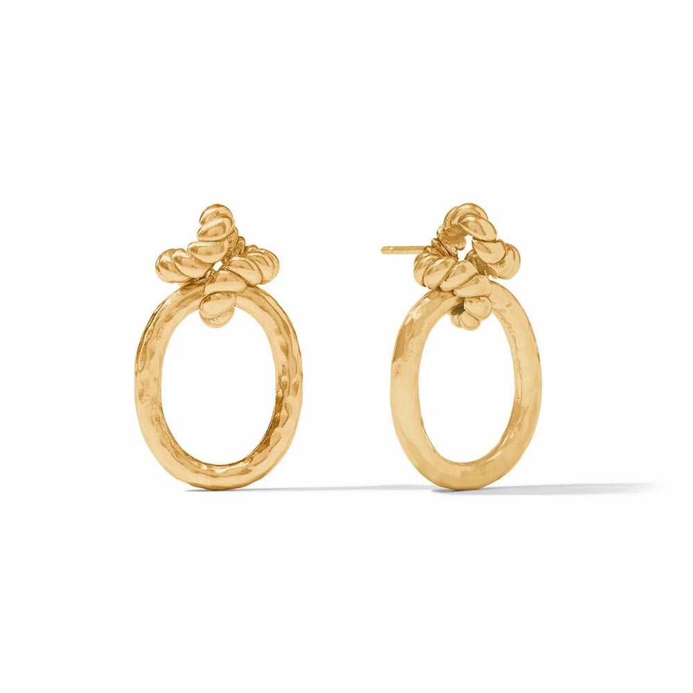 Julie Vos 24K Gold Plated Nassau Demi Doorknocker Earrings for Pierced Ears