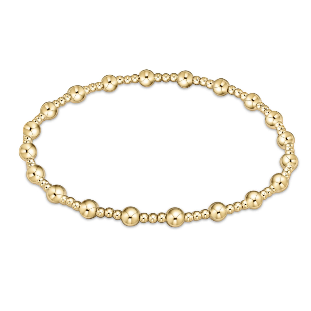 Enewton 6.25-inch Gold 4mm Classic Sincerity Pattern Beaded Bracelet