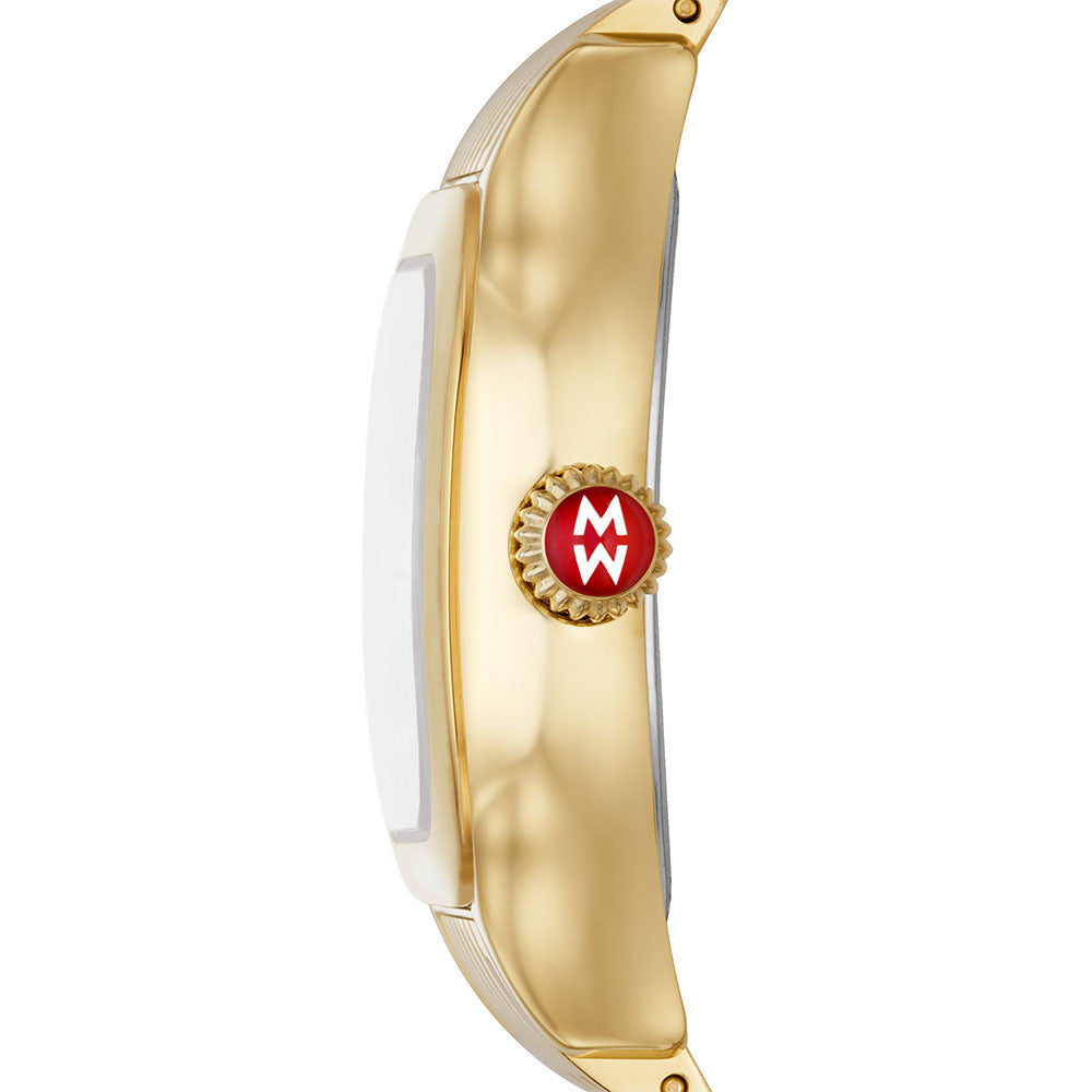 Michele Meggie Gold-Plated High Shine Watch with Diamond Dial
