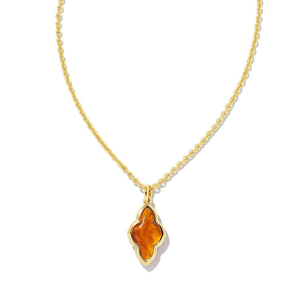 Kendra Scott Abbie Gold-Framed Short Pendant Necklace for Women's Fashion Jewelry Collection