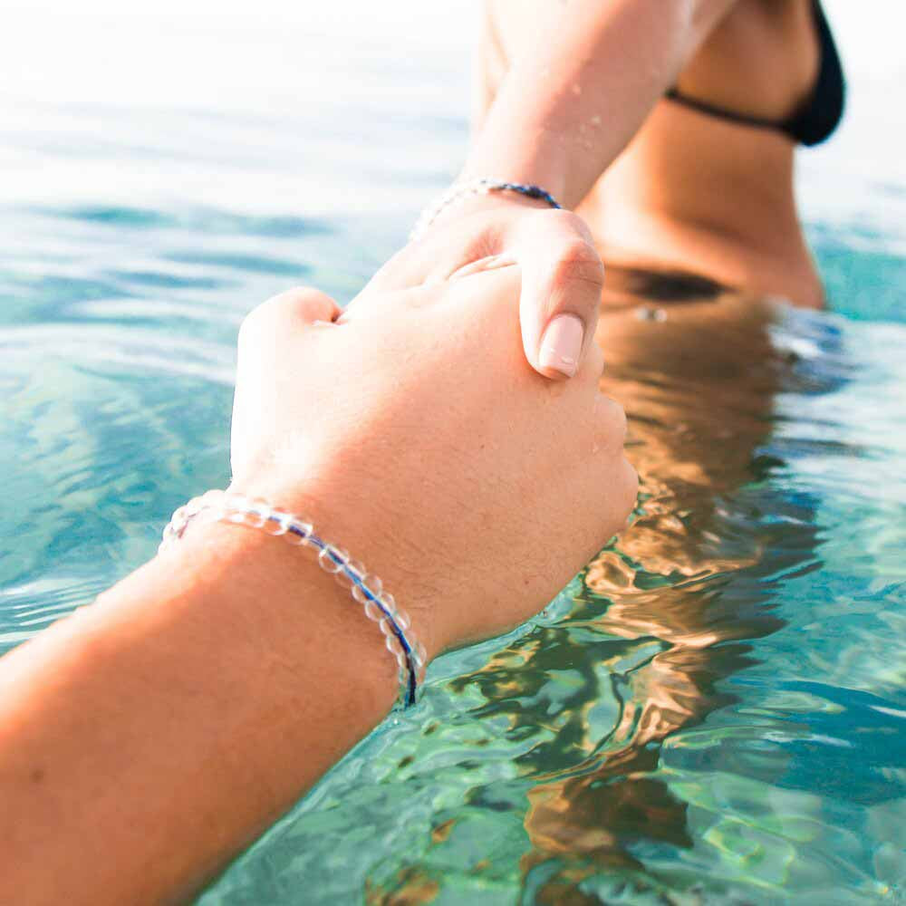 4Ocean Light Blue & Purple Beaded Whale Bracelet for Ocean Conservation