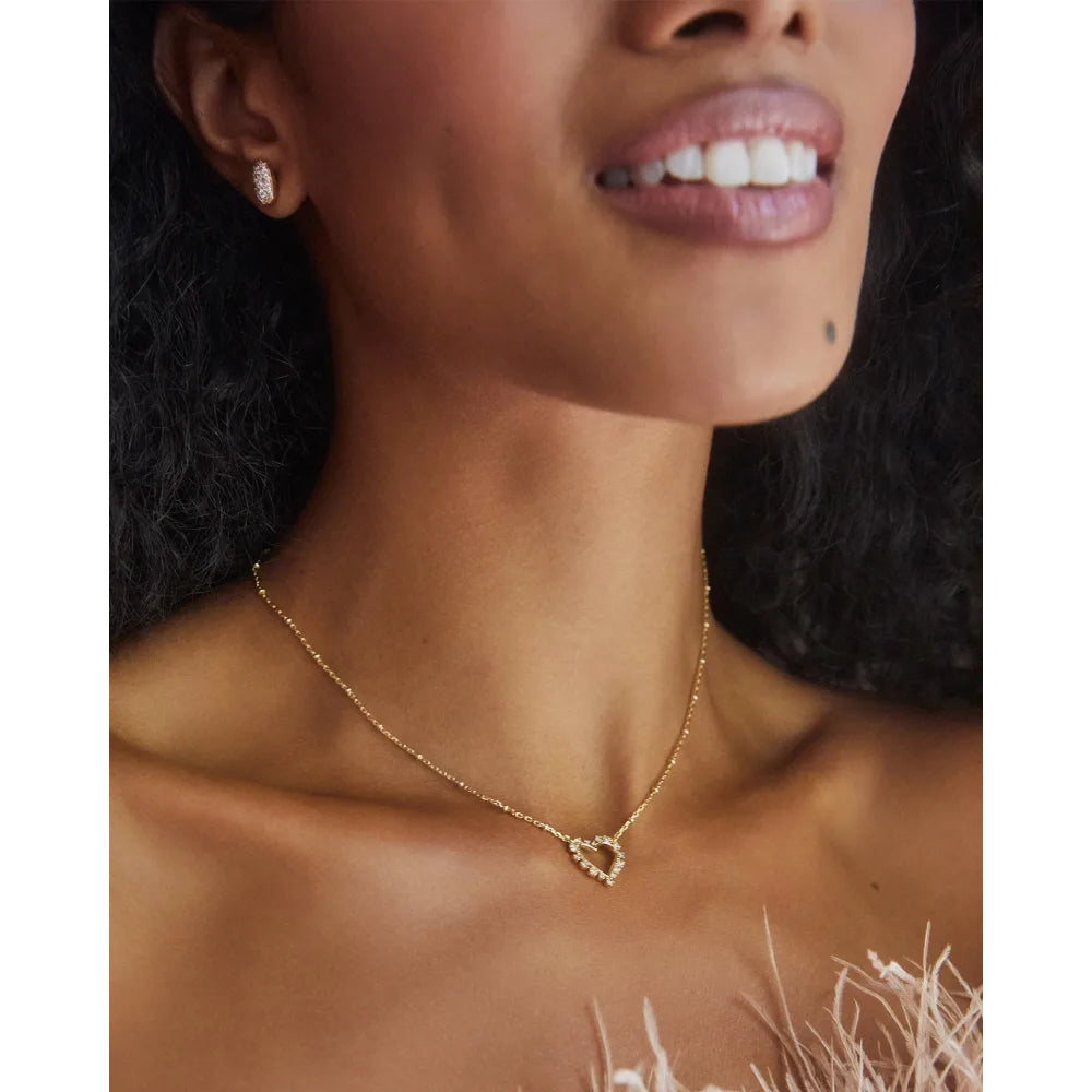 Kendra Scott Grayson White Crystal Stud Earrings with a Gorgeous Rose Gold Finish - Ideal Jewelry Accessories