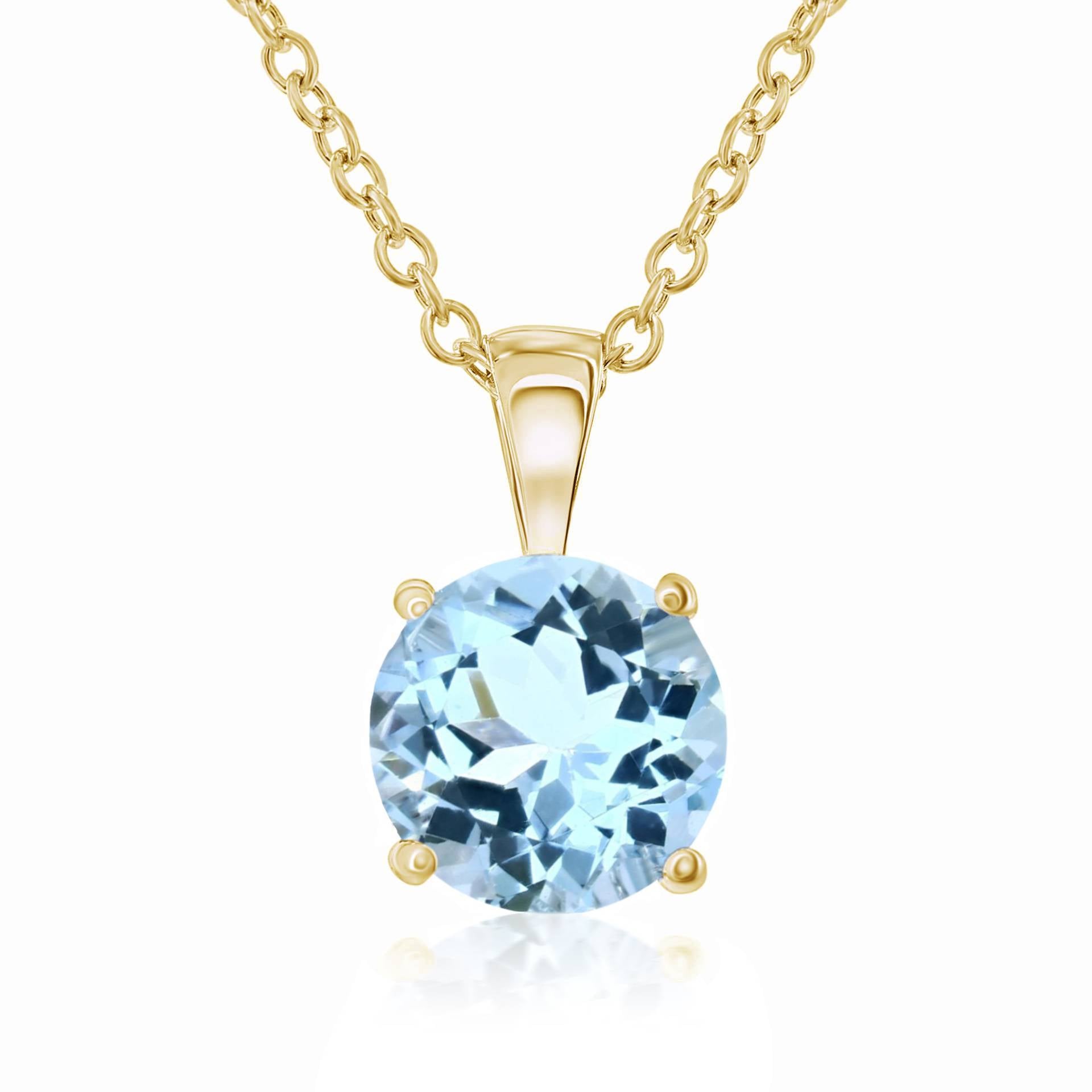 14k Gold Aquamarine Pendant Necklace by Smyth Jewelers