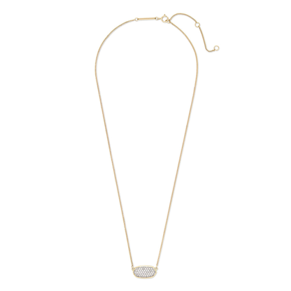 Kendra Scott Elisa 14k Gold Diamond Pendant Necklace with Pave White Diamonds for Timeless Jewelry Statement